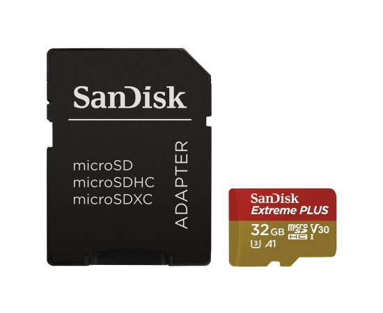 SANDISK 173424 EXTREME PLUS MICRO SDHC 32 GB 100 MB/S A1 CLASS 10 UHS-I V30, ADAPTER SANDISK 173424 EXTREME PLUS MICRO SDHC 32 GB 100 MB/S A1 CLASS 10 UHS-I V30, ADAPTER