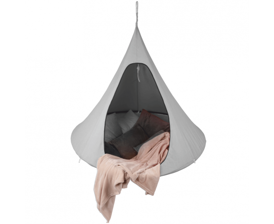 KONDELA Závesné hojdacie kreslo, svetlosivá, KLORIN NEW BIG SIZE CACOON HAMMOCK