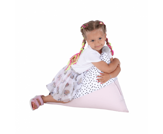 KONDELA Sedací vak, biela/ružová/sivá, POMPOM