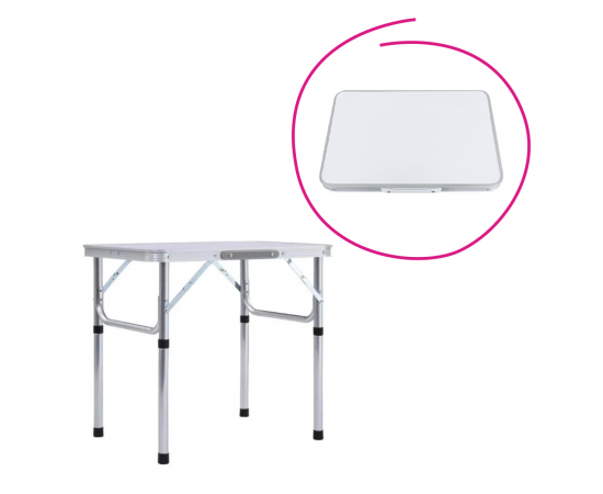 KONDELA Skladací kempingový stôl, 60 cm, hliník/MDF, KEPI TYP 2