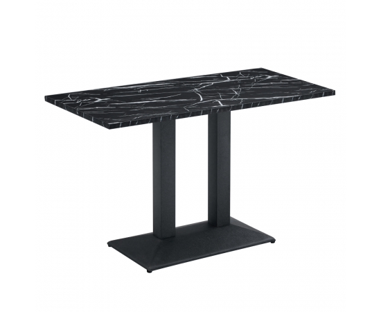 KONDELA Jedálenský bistro stôl, čierny mramor/čierna, 120x60 cm, RINALDO TYP 2 KONDELA Jedálenský bistro stôl, čierny mramor/čierna, 120x60 cm, RINALDO TYP 2