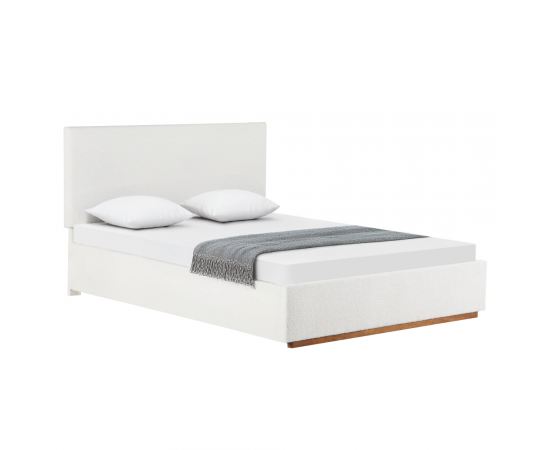 KONDELA Posteľ s roštom a úložným priestorom, 160x200, biela, NUVOLA