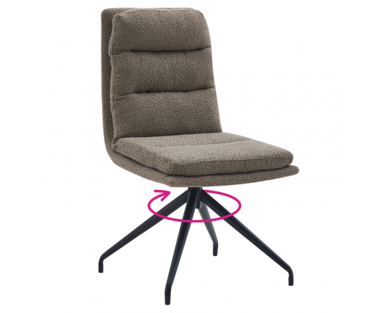 KONDELA Otočná stolička, béžová/čierna, LINA KONDELA Otočná stolička, béžová/čierna, LINA