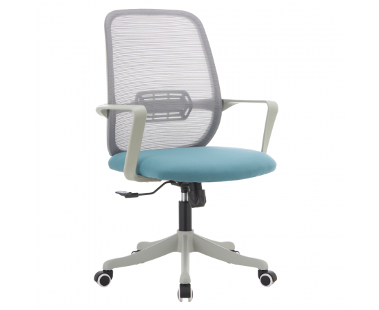 KONDELA Kancelárske kreslo, sivá/modrá, DERVIN