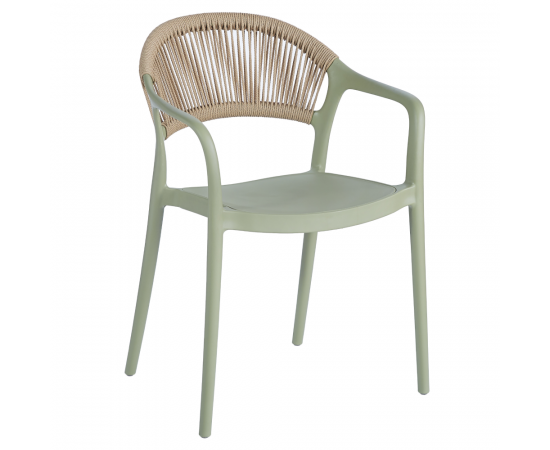 KONDELA Stohovateľná stolička, zelená/béžová, LEXTON KONDELA Stohovateľná stolička, zelená/béžová, LEXTON