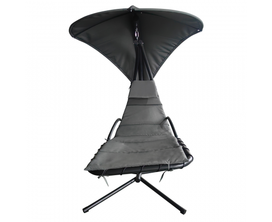 KONDELA Záhradné hojdacie kreslo, sivá/čierna, SPAVIN 2 NEW