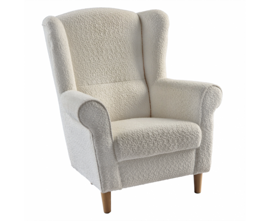 KONDELA Kreslo ušiak, smotanová látka Coral, CHARLOT