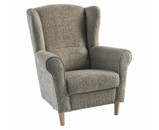 KONDELA Kreslo ušiak, sivobéžová Taupe látka Coral, CHARLOT