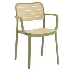 KONDELA Stohovateľná stolička, zelená/béžová, KARDOS TYP 2