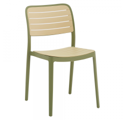 KONDELA Stohovateľná stolička, zelená/béžová, KARDOS TYP 1