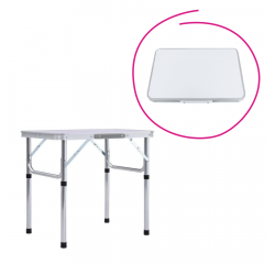 KONDELA Skladací kempingový stôl, 60 cm, hliník/MDF, KEPI TYP 2