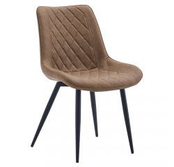 KONDELA Stolička, svetlohnedá ekokoža/čierna, HARLAN