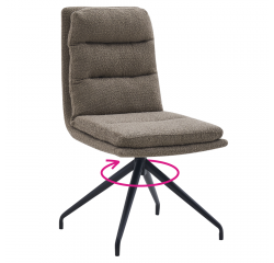 KONDELA Otočná stolička, béžová/čierna, LINA