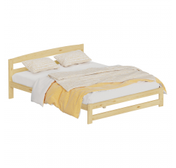 KONDELA Posteľ s roštom, prírodná, 160x200, AZRA