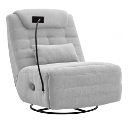 KONDELA Luxusné otočné kreslo, hojdacie, svetlosivá, UMBRO
