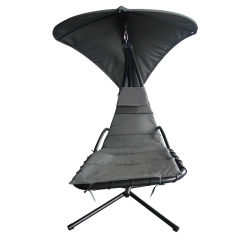 KONDELA Záhradné hojdacie kreslo, sivá/čierna, SPAVIN 2 NEW