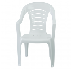 KONDELA Záhradné stohovateľné kreslo, biela, KESIA