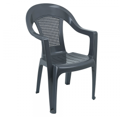 KONDELA Záhradné stohovateľné kreslo, antracit, MEDRO