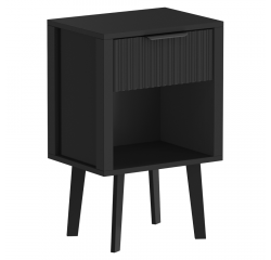 KONDELA Nočný stolík, čierna, TOBI