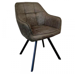 KONDELA Otočné jedálenské kreslo, zelená látka s efektom brúsenej kože, SAMANTA