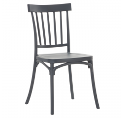 KONDELA Stohovateľná stolička, tmavosivá, SAZEN NEW