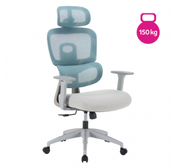 KONDELA Kancelárske kreslo, neomint/svetlosivá/sivá, nosnosť 150 kg, ERMEN
