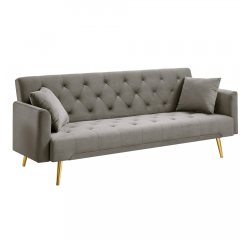 KONDELA Rozkladacia pohovka, sivohnedá Taupe/gold chróm-zlatý, ALISIA