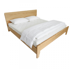 KONDELA Manželská posteľ, 180x200, masívne drevo, prírodná, BEDIA