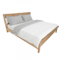 KONDELA Manželská posteľ, 180x200, masívne drevo, prírodná, KIMIA
