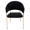 KONDELA Dizajnové jedálenské kreslo, čierna Velvet látka/gold chróm zlatý, DASMIN TYP 1