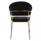 KONDELA Dizajnové jedálenské kreslo, čierna Velvet látka/gold chróm zlatý, DASMIN TYP 1