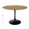 KONDELA Jedálenský stôl, okrúhly, dub/čierna, priemer 110 cm, REVENTON NEW