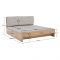 KONDELA Manželská posteľ, 180x200, masívne drevo, prírodná, FLORENCIA