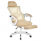 KONDELA Kancelárske kreslo, béžová/biela, nosnosť 150 kg, MALVIN