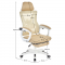 KONDELA Kancelárske kreslo, béžová/biela, nosnosť 150 kg, MALVIN