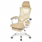 KONDELA Kancelárske kreslo, béžová/biela, nosnosť 150 kg, MALVIN