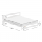 KONDELA Posteľ s roštom, biela, 160x200, AZRA