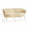 KONDELA Luxusná pohovka, 3-sed, béžová Velvet látka/zlatá, Art-deco, NOBLEO TYP 2