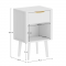 KONDELA Nočný stolík, biela, TOBI