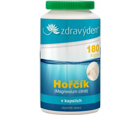 Horčík (Magnezium citrát), 180 kapsúl