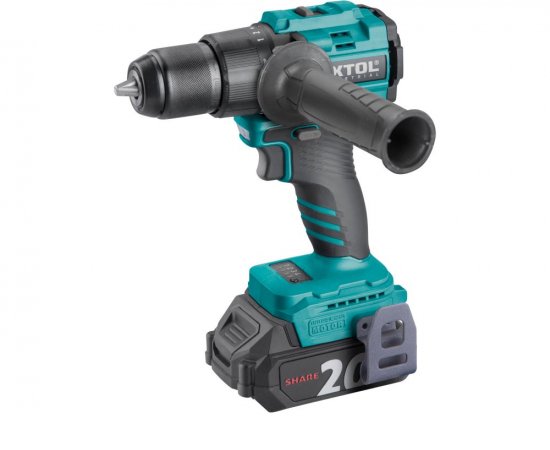Vŕtačka s príklepom aku Share20V, 2x 2Ah, 70Nm, bezuhlíkový motor, kufor