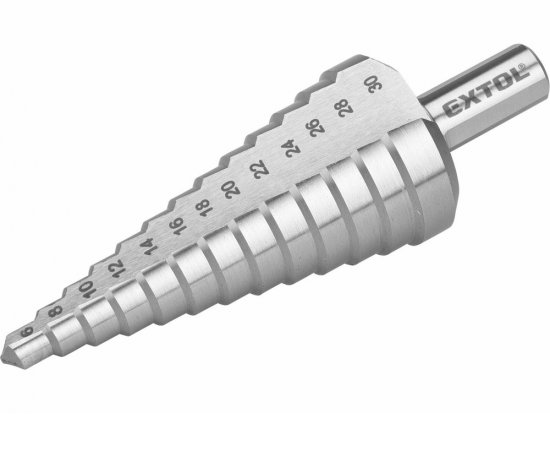 Vrták stupňovitý DIN 1412C, Ø6-30mm, stupňovanie 2mm, 13 otvorov