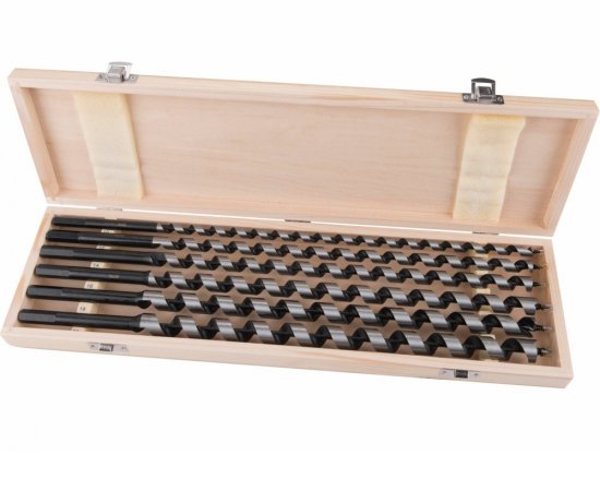 Vrtáky do dreva Ø16-20mm, dĺžka 260mm, sada 6ks, drevevné puzdro