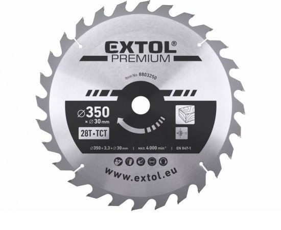 Kotúč pílový s SK plátkami, Ø350x3,5x30mm, 28z