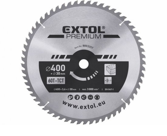 Kotúč pílový s SK plátkami, Ø400x3,8x30mm, 60z