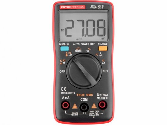 Multimeter digitálny s automatickou voľbou rozsahov,True RMS, max. 750V/1000V AC/DC