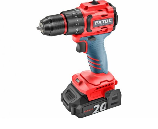 Vŕtačka s príklepom aku kompaktná Share20V, 1x 2Ah, 50Nm, bezuhlíkový motor
