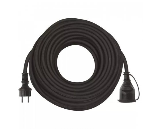 EMOS P01730 VONKAJSI PREDLZOVACI KABEL 30 M, 1 ZASUVKA, CIERNY, GUMA-NEOPREN, 250 V, 1,5 MM2