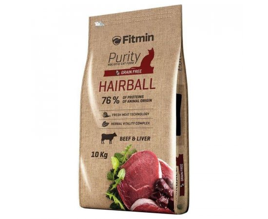 FITMIN CAT PURITY HAIRBALL KOMPLET. KRMIVO PRE MACKY 10 KG