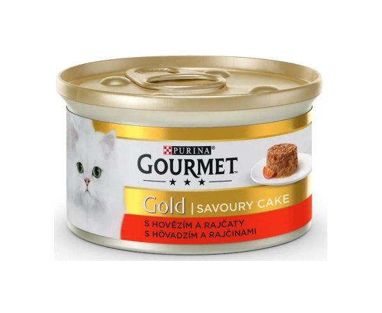 PURINA GOURMET GOLD SAVOURY CAKE HOVADZIE MASO V PARADAJKACH 85G